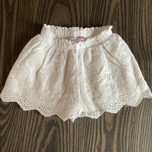 Zara Kids White Eyelet Lace Shorts